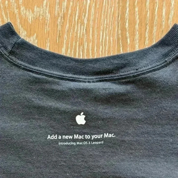 Apple Mac OS X Snow Leopard Hanes Black Promo T-Shirt Mens Size XL - Picture 6 of 9
